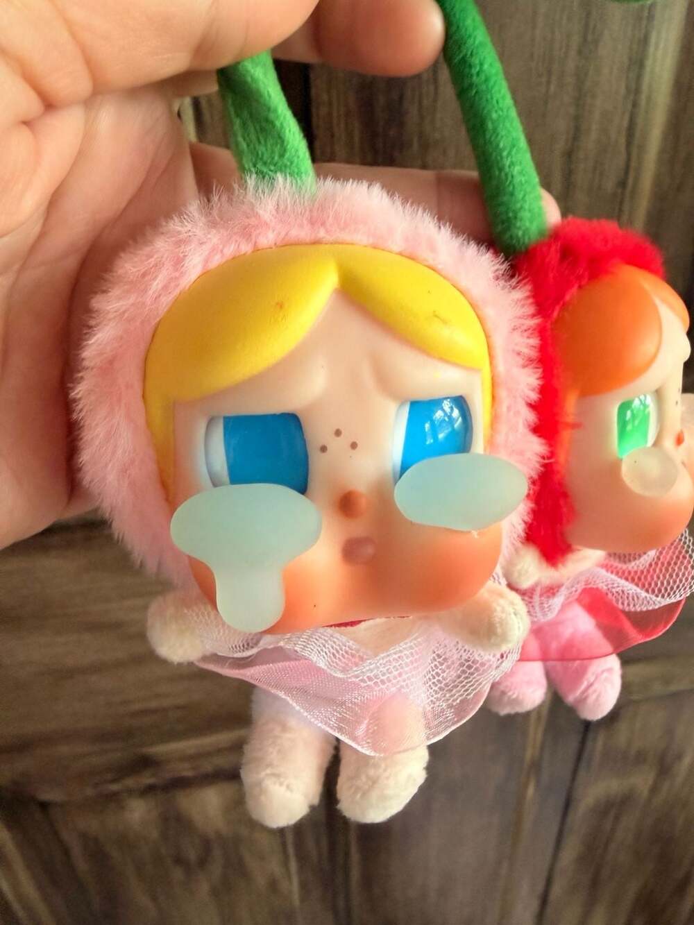 POP MART Crybaby Crying For Love Love You Cherry Plush Figure Pendant - Picture 4 of 8